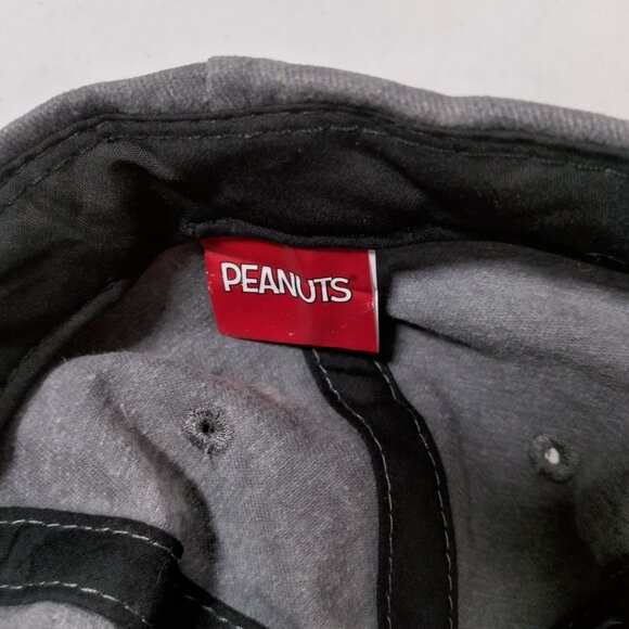 Peanuts Far Out Cap Hat Joe Cool Snoopy Woodstock Gray Red Canvas Strap Back - Picture 10 of 12